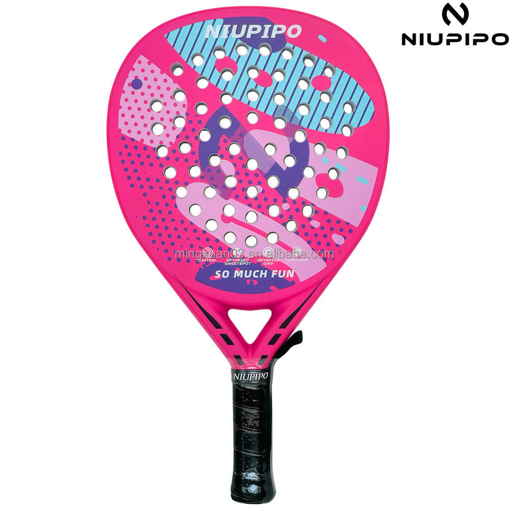 Best-Selling Round Padel Racket  Full Carbon Fiber Surface for Power & Control, OEM/ODM Factory Available, Same-day Shipping, Bulk Discounts. High-end Carbon Fiber 3K/12K/18K Padel Rackets