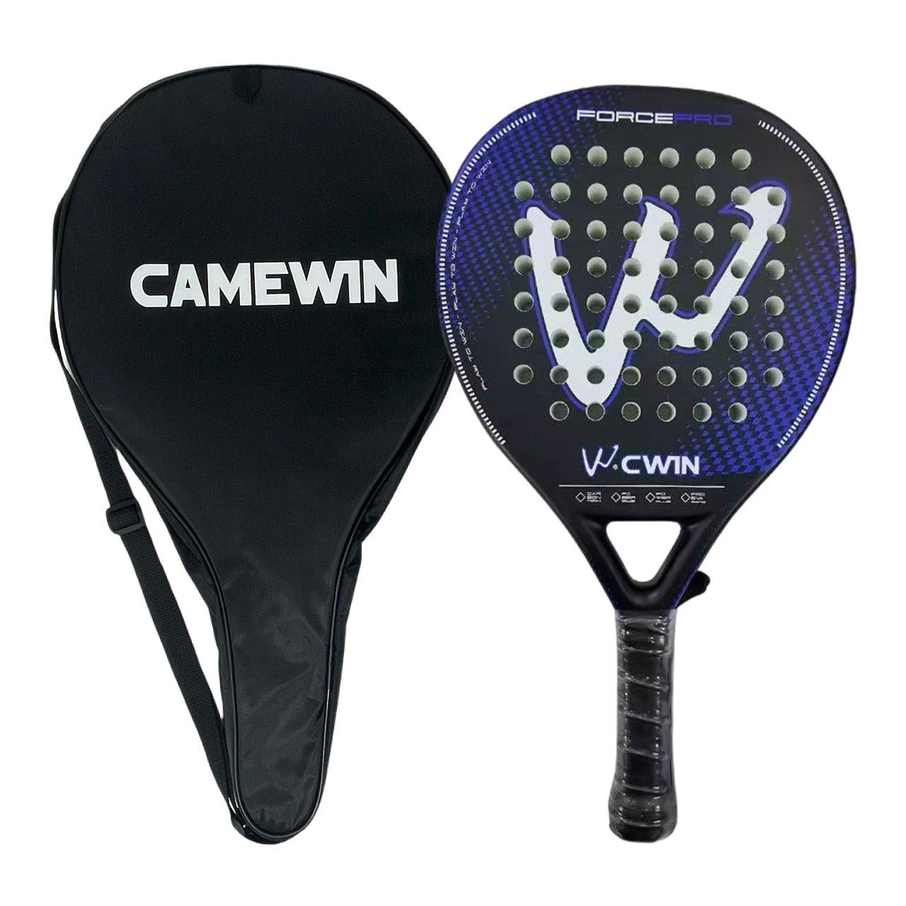 Camewin Carbon Fiber Paddle Racket Round Shape Gor Beginners Red and Blue Padel Rackets With Bag