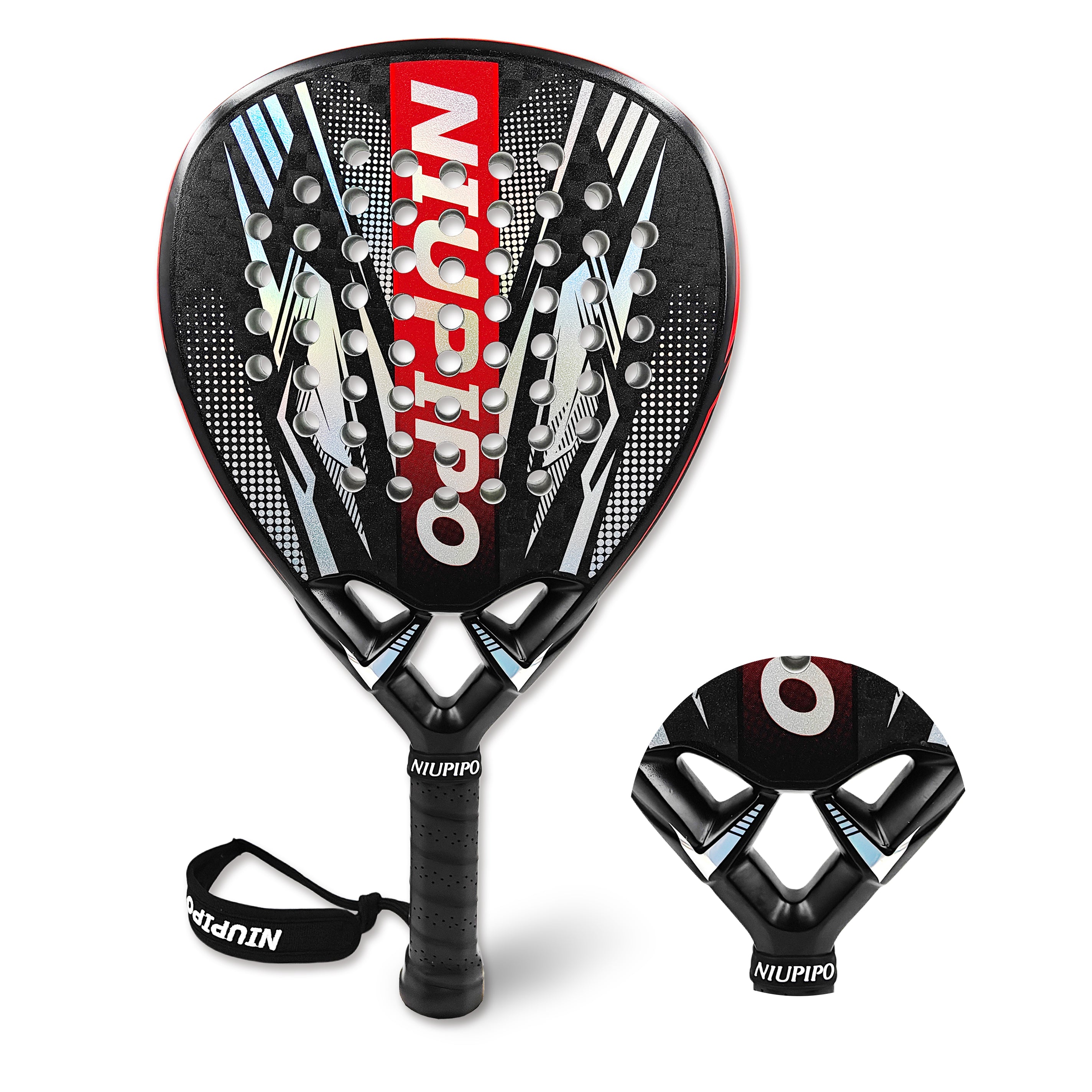 OEM PADEL / Nupipo padel racket 18K carbon fiber diamond shape /Customized padel for new brand Premum padel  3K/12K/18K Padel Rackets