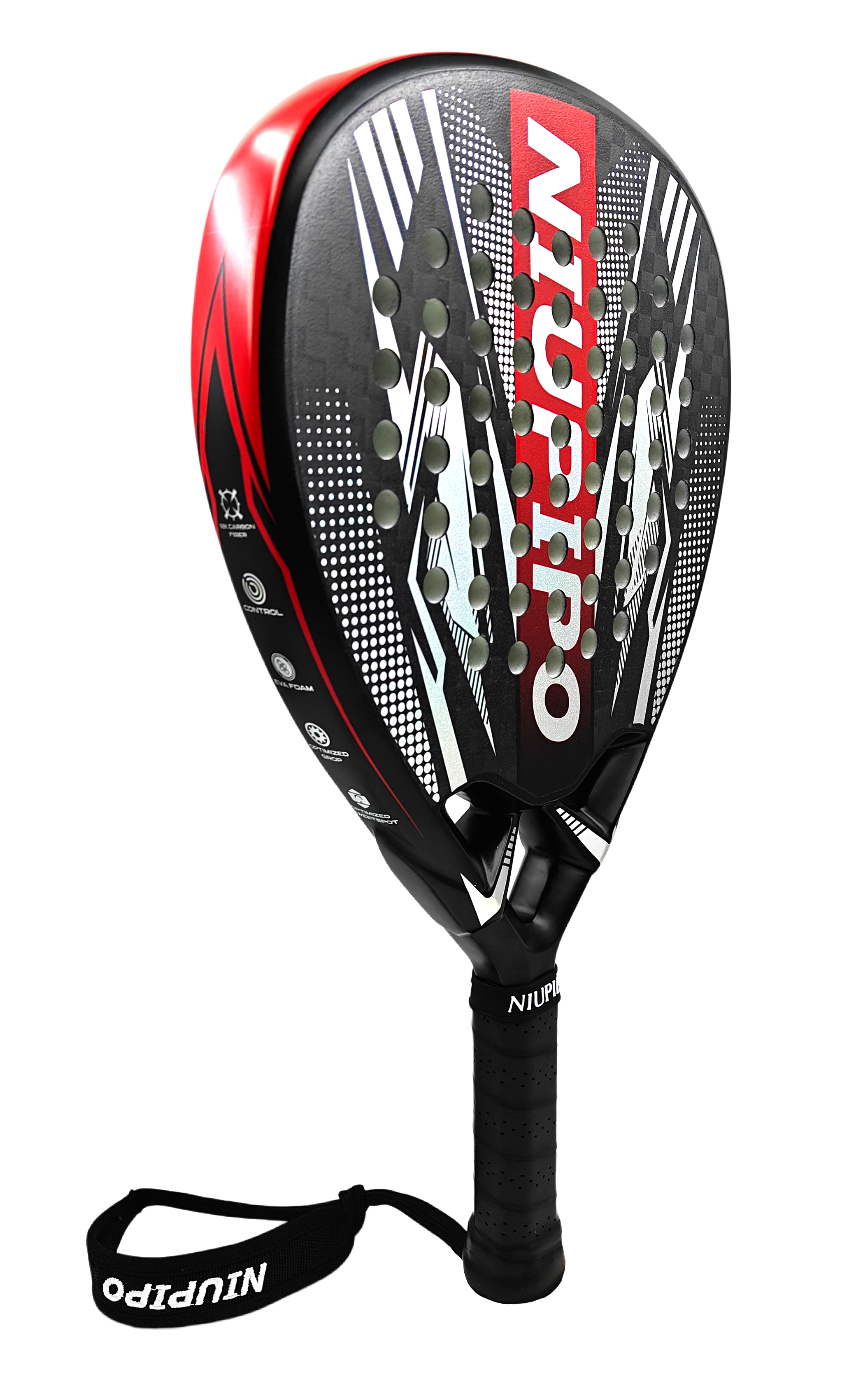 OEM PADEL / Nupipo padel racket 18K carbon fiber diamond shape /Customized padel for new brand Premum padel  3K/12K/18K Padel Rackets