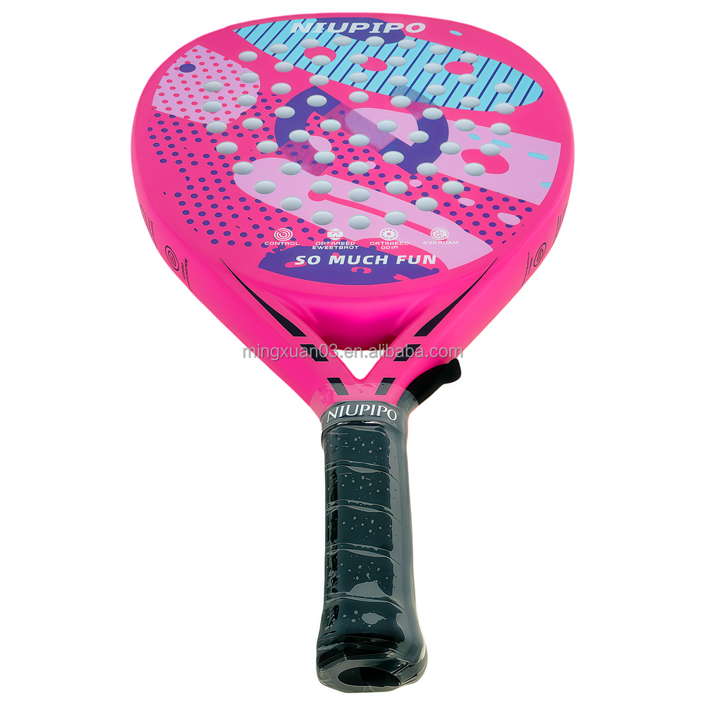 Best-Selling Round Padel Racket  Full Carbon Fiber Surface for Power & Control, OEM/ODM Factory Available, Same-day Shipping, Bulk Discounts. High-end Carbon Fiber 3K/12K/18K Padel Rackets