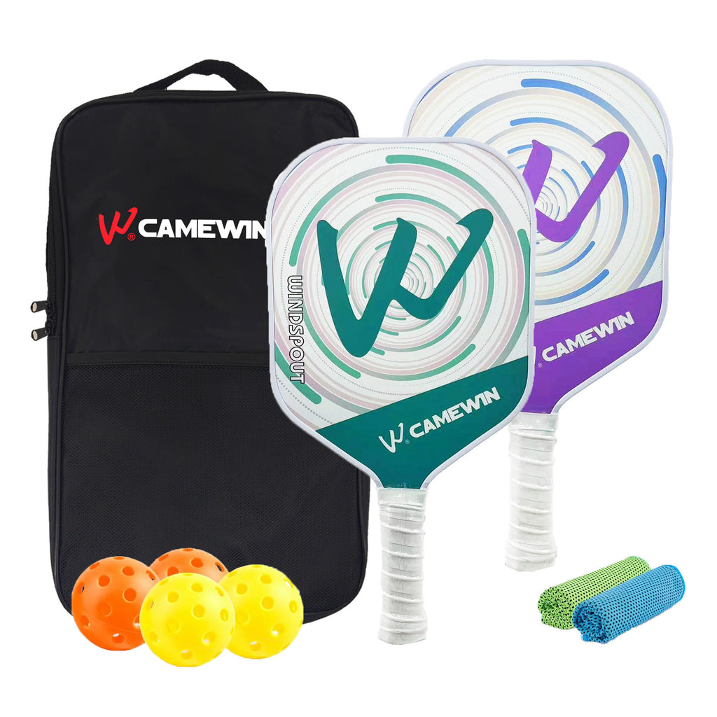 CAMEWIN Pickleball Paddle Rackets Outer Glass Fiber Inner Sandwich PE Honeycomb TPU Edge Banding Soft PU Grip Sports Racquet