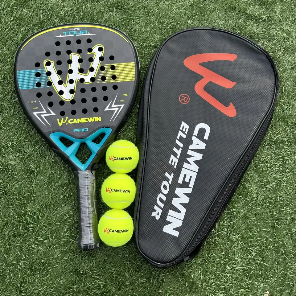 Camewin 18k Carbon Teardrop Carbon Paddle Eva Foam Padel Tennis Racket