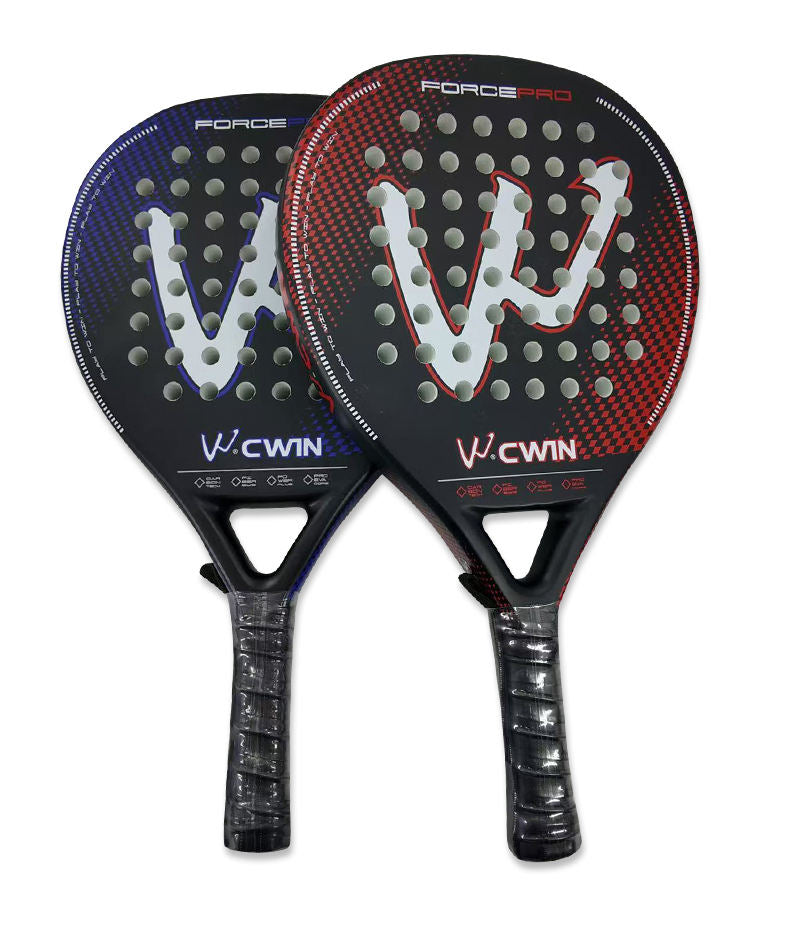 Camewin Carbon Fiber Paddle Racket Round Shape Gor Beginners Red and Blue Padel Rackets With Bag