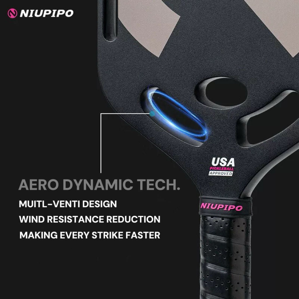 2026 Best Sell Popular NIUPIPO T700 Carbon Fiber Pickleball Paddle Thermoformed Uni-body Polymer Honeycomb Core 20MM Aero-dynamic Design