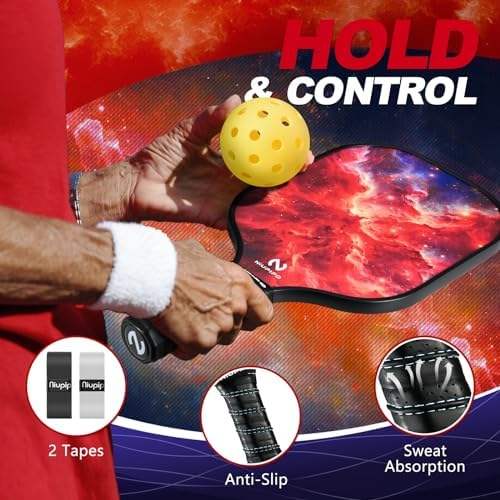 Pickleball Paddles Set of 2/4, Lightweight Durable Carbon Fiber Surface with Polypropylene Honeycomb Core Textured Carbon Fiber PP Honeycomb Core Pickleball Paddle Pickle Ball Paddles Thermoforming High Quality Custom Factory Pickleball Paddle